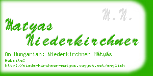 matyas niederkirchner business card