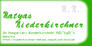 matyas niederkirchner business card